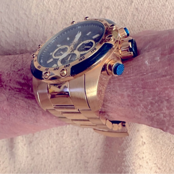 Invicta Men's Watch 50mm SPEEDWAY SCUBA Quartz Chrono Sapphire Blue Gold SS - Picture 5 of 11